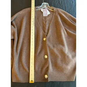 Auden Luxury Collection Brown Ribbed Button Front Cardigan XL NWT thumbnail 7