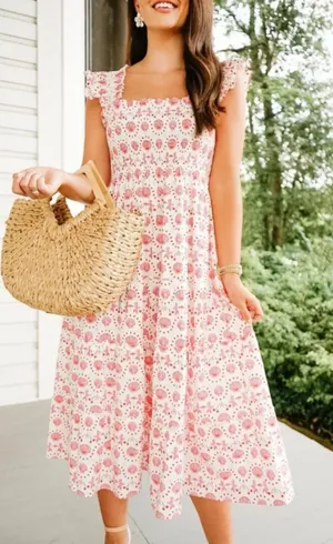 Hill House Limited Edition The Ellie Nap Dress Mermaid Shell Print Midi Sz XS thumbnail 1