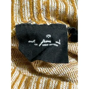 Out From Under Women Rib Sleeve Mock Pullover Stripes Yellow Gold Medium thumbnail 7