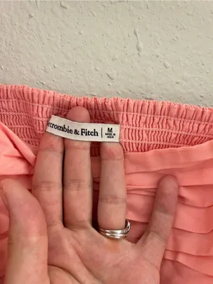 Abercrombie & Fitch Puff-Sleeve Square Neck Mini Dress in Blush Pink Preppy thumbnail 4