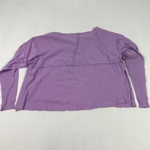 Urban Outfitters‎ Shirt Womens XS Purple Henley Long Sleeve Raw Hem Cropped thumbnail 5