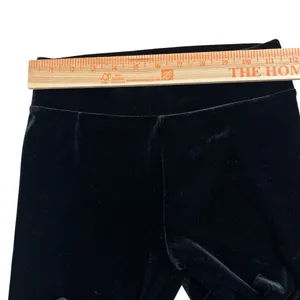 J. Crew Factory Black Stretch Velvet Leggings Cozycore layering thumbnail 3