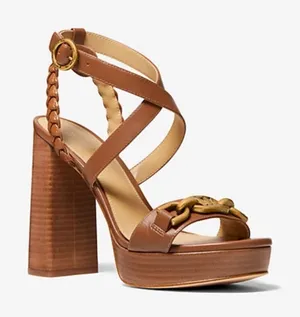 Michael‎ Kors Kailey embellished platform Sandals brown size 9.5 thumbnail 1