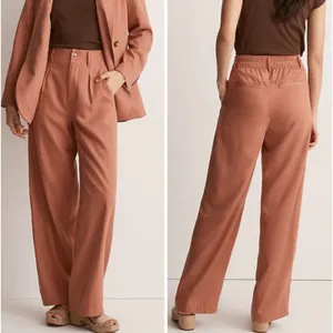 New Madewell Sz 2 The Neale Straight-Leg Pants in Drapeweave Dried Rose trouser thumbnail 2