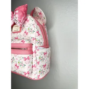Loungefly Disney Mini Backpack Bag Womens Minnie Mouse All Over Print Bow Ears thumbnail 3