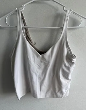 Lululemon Align Tank Top White Tan Lining LW1CW8S Size 6 thumbnail 1