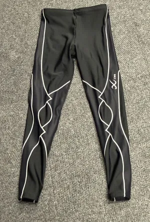CW-X Stabilyx Compression Tights Black White Support Running Leggings 120879 L thumbnail 1