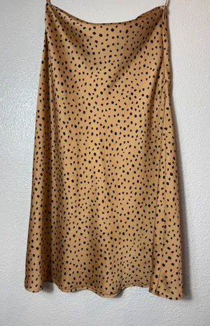 Cotton Candy LA Leopard Print Satin Midi Skirt Size M thumbnail 1