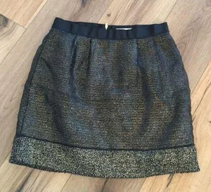 ANN Taylor loft gold/black overlay skirt thumbnail 1