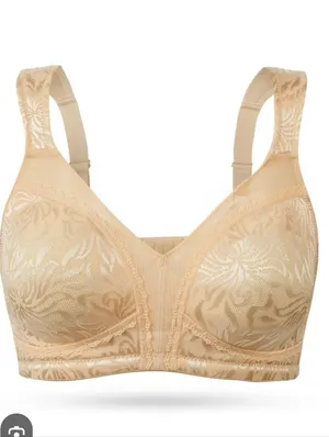 Womens Wireless Full Coverage Minimizer Bra Size 48C Unpadded Beige Tan Plus thumbnail 2