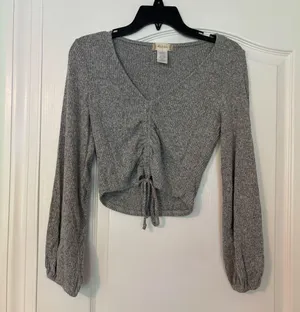 Altar'd State Grey Synched Crop Sweater thumbnail 1