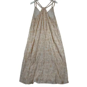Ibiza Womens Peach Cream Floral Sunburst Braided Strap Maxi Dress Large RN103658 thumbnail 8
