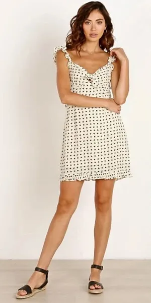For Love & Lemons Sweetheart‎ Mini Dress Creme Heart Print Size US Medium thumbnail 1