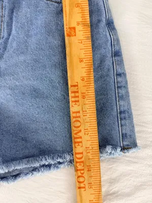 Princess Polly Womens Light Wash Denim High-Waisted Frayed Hem Shorts Size 2 thumbnail 9