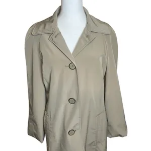 London Fog Women’s Trench Coat Tan Medium 3 Button Spring Rain Casual‎ Neutral thumbnail 2