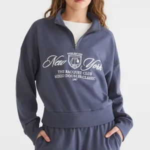 Aeropostale size small New York Racquet Club Quarter-Zip Sweatshirt relaxed fit thumbnail 2
