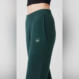 NWT Alo Yoga Knit High Waist Salana Wide Leg Pant Midnight Green Size S thumbnail 3