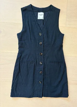Abercrombie Black Linen Dress thumbnail 1