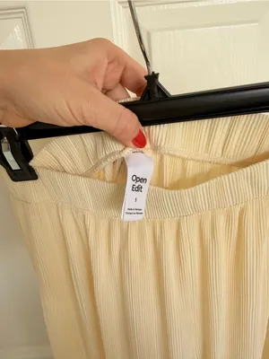 Open‎ Edit Nordstrom Wide Leg Butter Yellow Palazzo Pants Elegant High-Waist S thumbnail 7