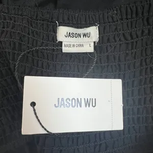 Jason Wu‎ Maxi Dress Womens Large Black Tiered Linen Blend Pleated A-Line L FLAW thumbnail 16