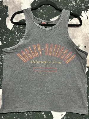 Harley Davidson Grey Tank Top Shirt thumbnail 1