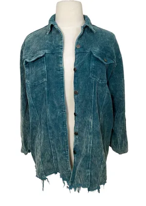 POL green Corduroy Shacket thumbnail 1