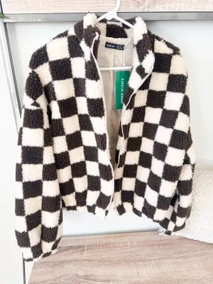 Checker print zip up jacket Size M thumbnail 1