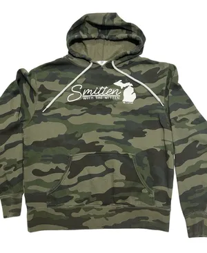 Livnfresh Smitten‎ With The Mitten Michigan Camo Hoodie Sweatshirt Green Small thumbnail 1