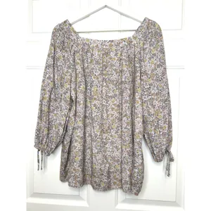 LC Lauren Conrad Floral Peasant Blouse L Multicolor Boho Square thumbnail 3