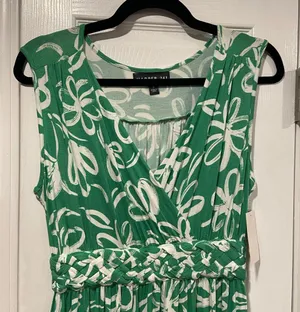NWT Harper 241 Size S Green Wrap Top Braided Elastic Waist Sleeveless Maxi Dress thumbnail 4