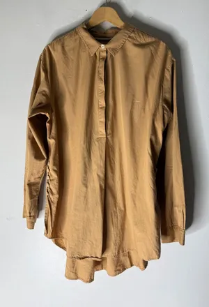 anthropologie‎ button down Side Button tunic Top large Tan/copper thumbnail 1