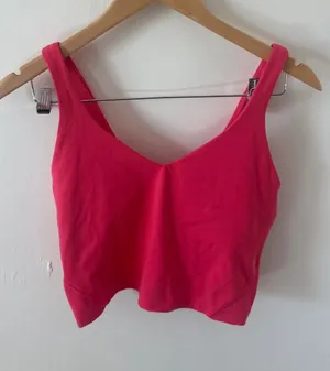 Lululemon Align Tank Top Pink Nulu Cropped Yoga Bra LW1DUDS Size 8 thumbnail 1