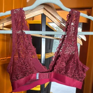Aerie Lace Bralette in Burgundy Size Medium thumbnail 6