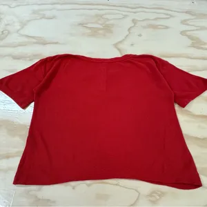 Eberjey Red Cozy Waffle Henley Short Sleeve Long Pants‎ Pajama PJ Set Red XS thumbnail 7