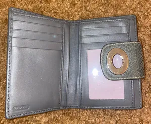 Grey Wallet With Lavender Interior thumbnail 3
