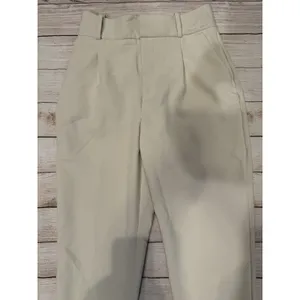 Zara Womens Sz S High Waisted Tapered Trousers Tan Brown Seam Detail Dress Pants thumbnail 2