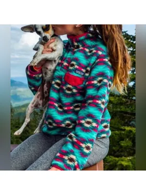 Patagonia Synchilla Snap-T Wild Desert Aztec Print Fleece Pullover thumbnail 3