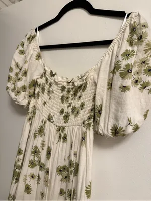 Abercrombie & Fitch Flowy Linen-Blend Midi Dress thumbnail 2