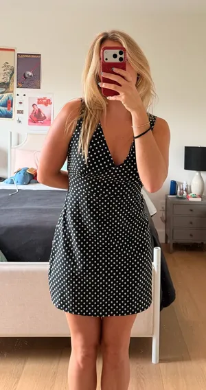 Polka dot tie dress Black Size M thumbnail 1