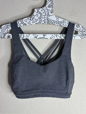 Lululemon Free To Be Serene Bra Heathered Black size 8 thumbnail 2