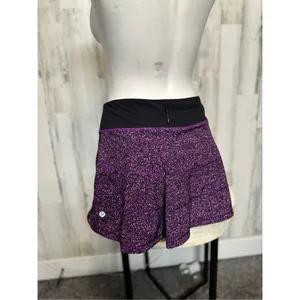 Lululemon Purple Speckled Athletic Skort Size 6 Built-In Shorts Zipper Pocket thumbnail 10