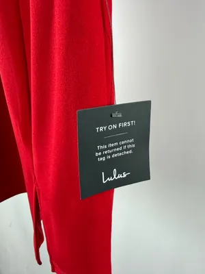 NWT Lulus Party for Two Asymmetrical Bodycon Mini Dress in Red‎ Size Small thumbnail 6