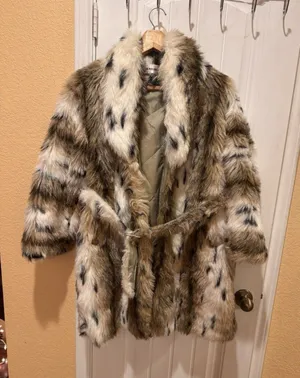 In Wear Faux Fur Coat Jacket Removable Hood Fuzzy No Size thumbnail 1