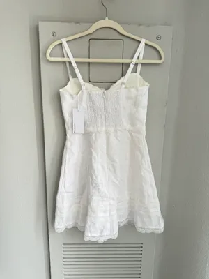 NWT White Arya Linen Mini Dress 2 thumbnail 7