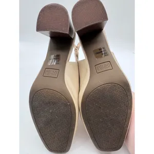Jones New York Aubleen Pump Women‎ 9.5M Beige Gold Chain Slingback Block Heel thumbnail 6