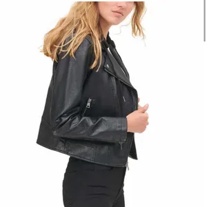 Levi’s Faux Leather Moto Jacket with Hood Size Small thumbnail 3