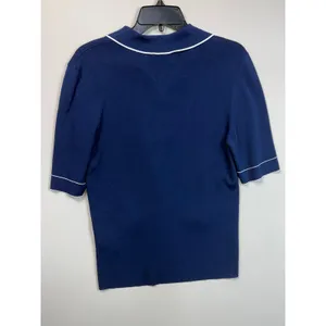 Aldomartins Navy Polo With White Trim Large thumbnail 5