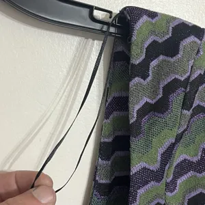 Zara Women's Purple Green Black Chevron Y2K‎ 90s Retro Lace Up Mini Dress Medium thumbnail 5