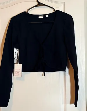 Sunday Best Cropped Tie-Front Blouse from Aritzia. thumbnail 1