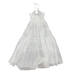 Free People A Little Extra‎ Endless Summer Halter Maxi Dress Ivory Size Medium thumbnail 2